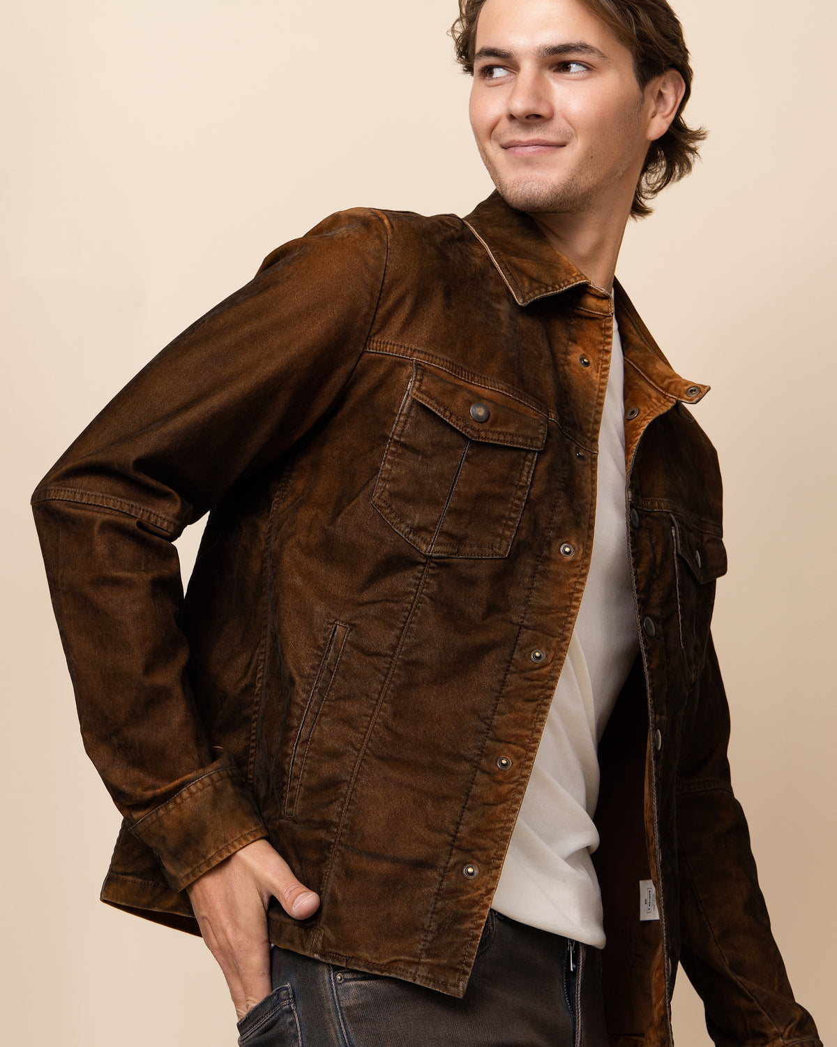 HYDE Sawyer Jacket — Ruggine | Men's Luxury Italian Cotton Trucker Jacket