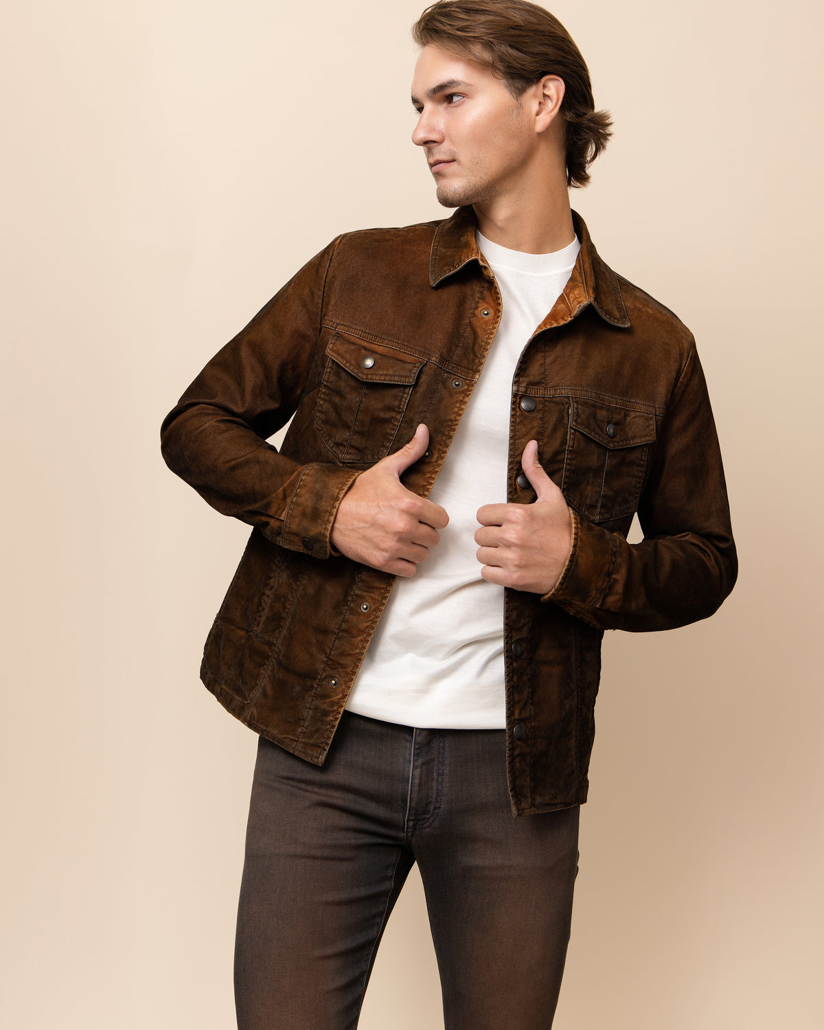 HYDE Sawyer Jacket — Ruggine | Men's Luxury Italian Cotton Trucker Jacket