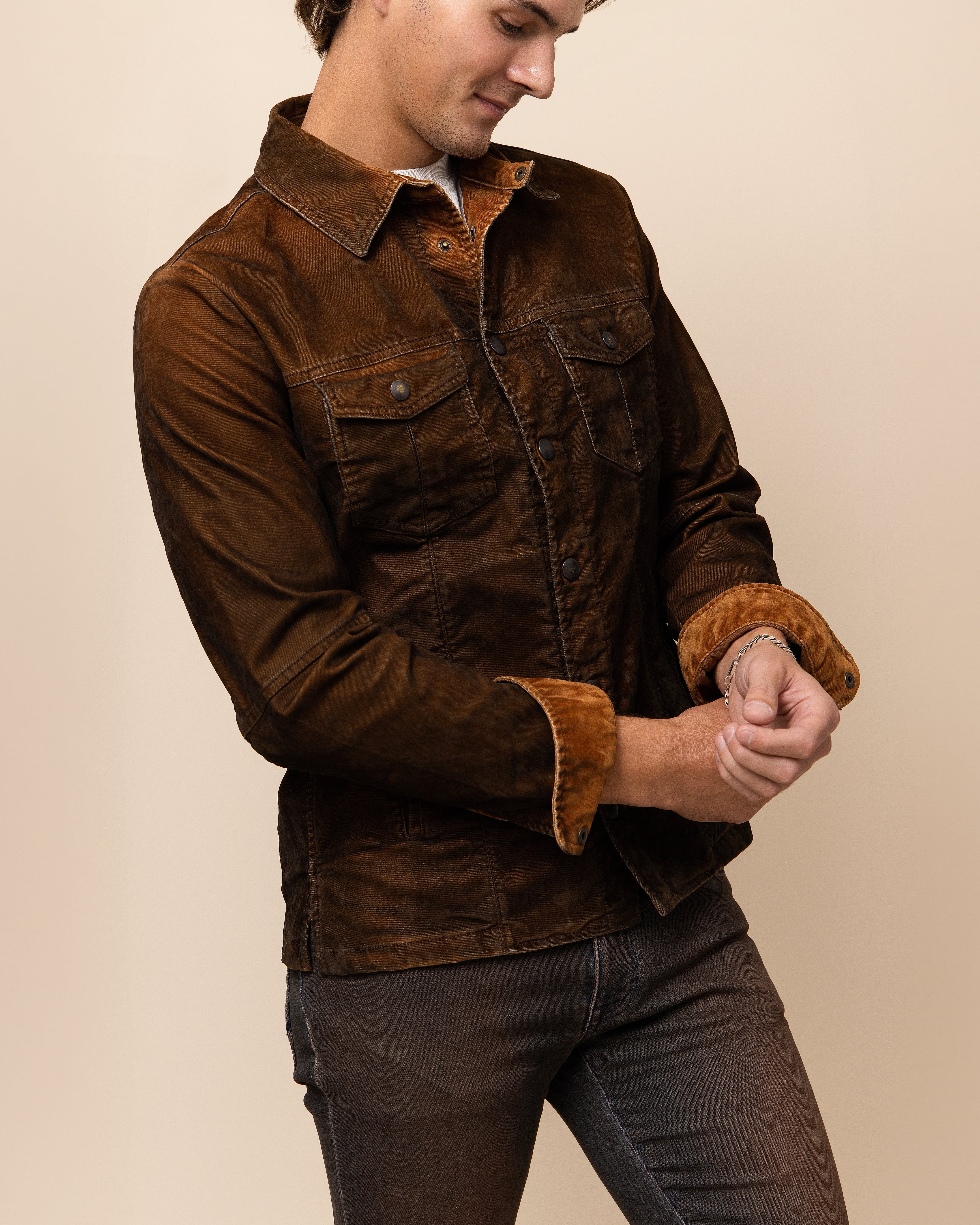 HYDE Sawyer Jacket — Ruggine | Men's Luxury Italian Cotton Trucker Jacket