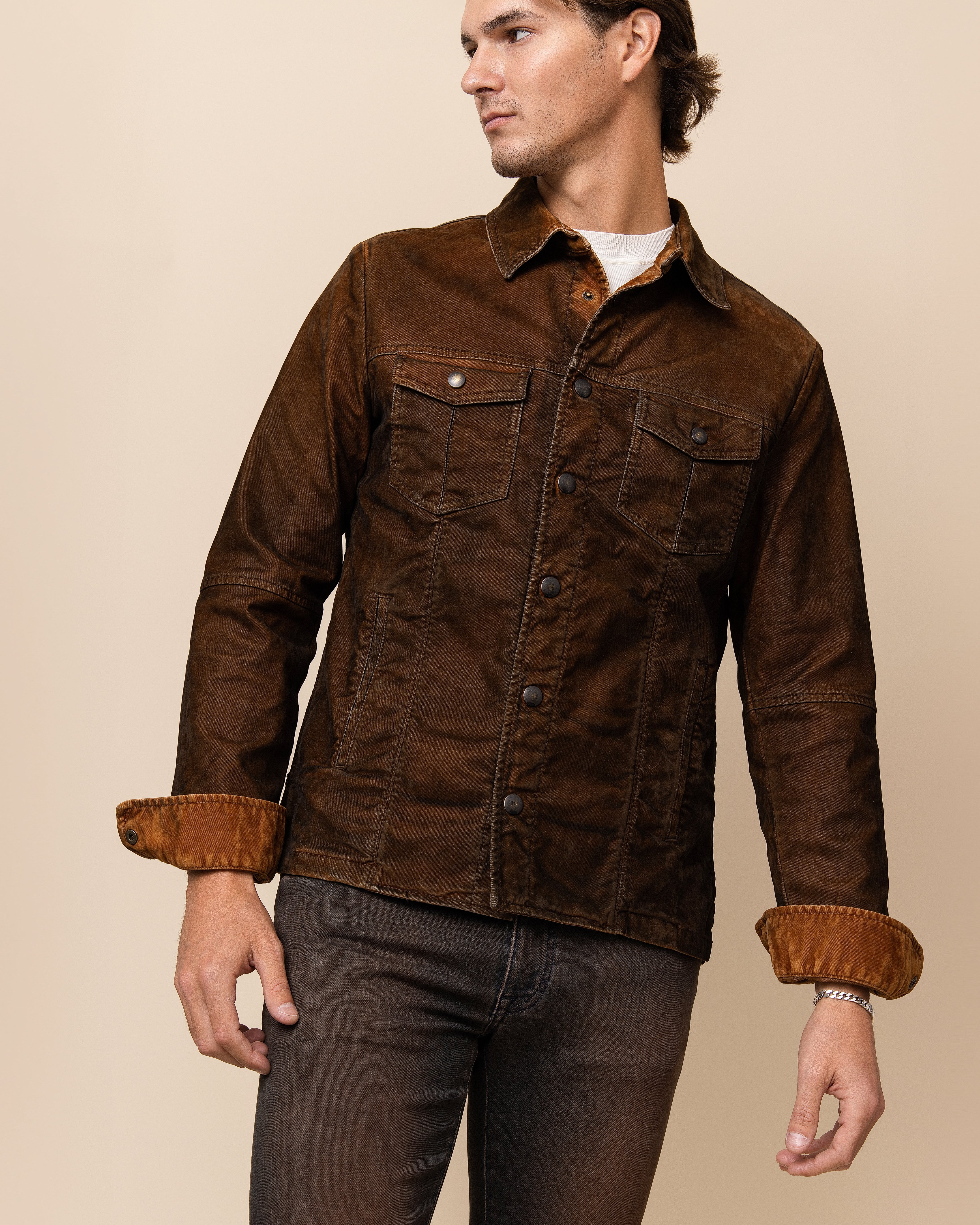 HYDE Sawyer Jacket — Ruggine | Men's Luxury Italian Cotton Trucker Jacket