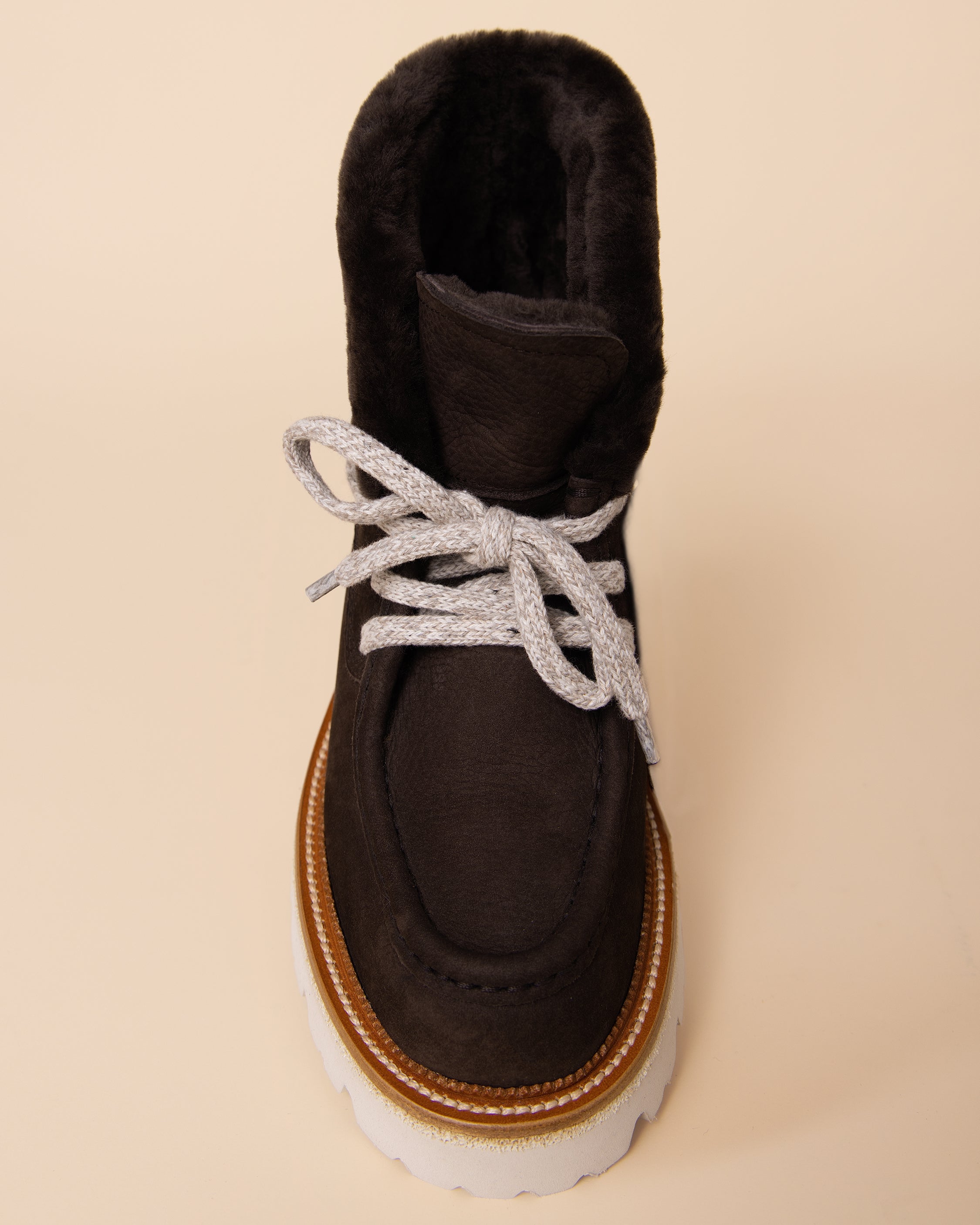 Women's testa di moro nabuk winter boot handcrafted in Italy, HYDE Sofia stivaletto