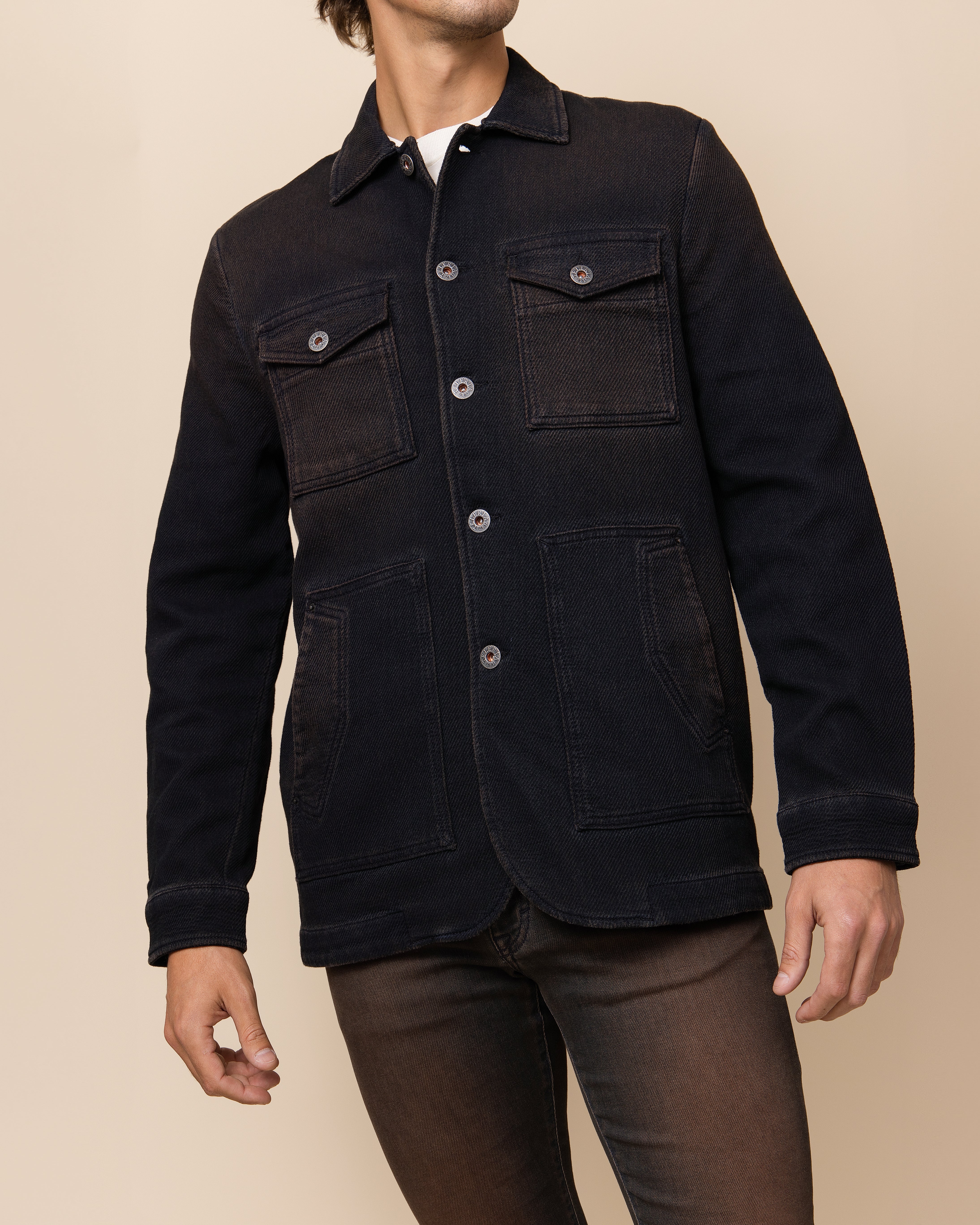HYDE Tennessee Chore Jacket — Desert Overwash | Men's Luxury Italian Cotton-Blend Western Jacket