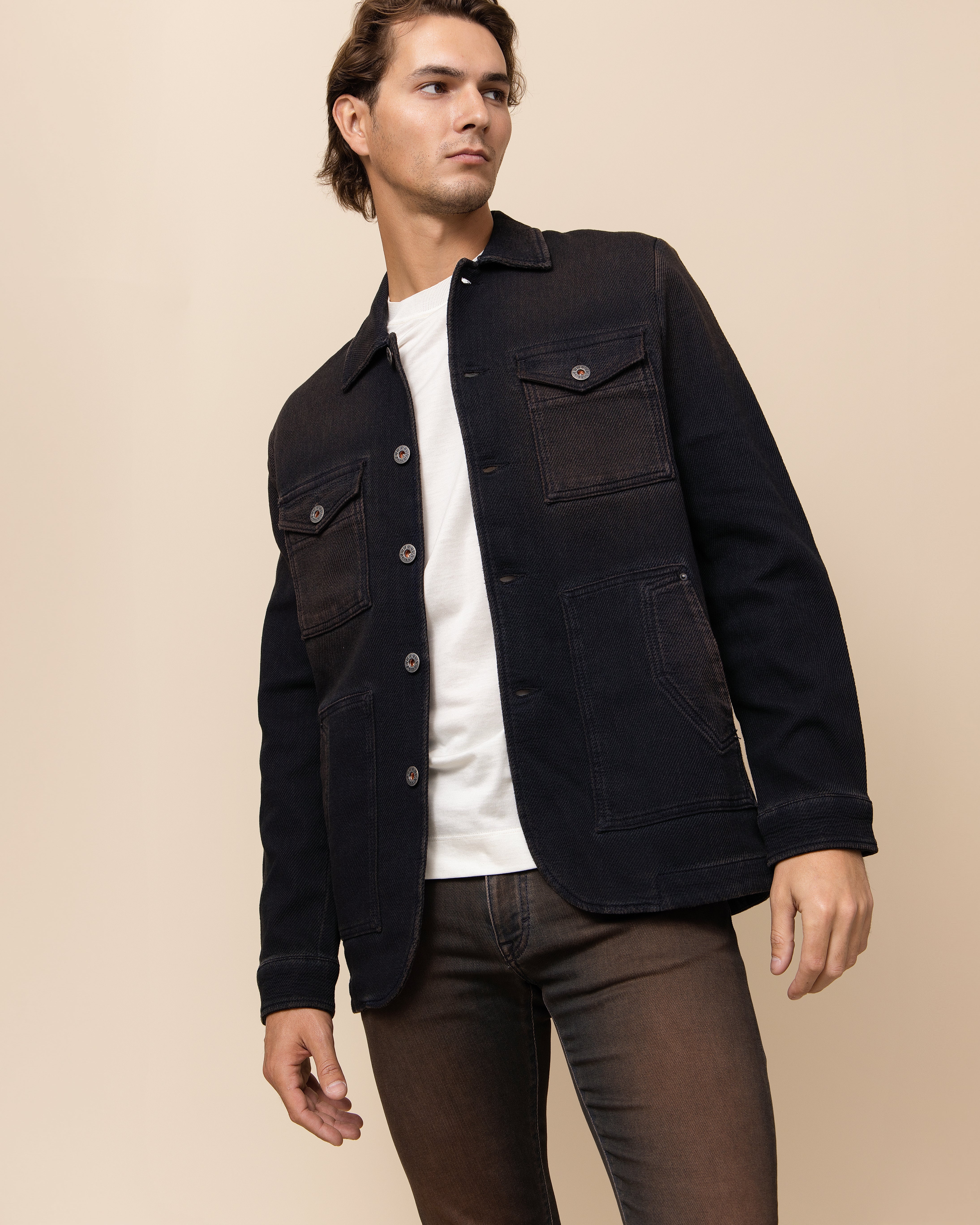 HYDE Tennessee Chore Jacket — Desert Overwash | Men's Luxury Italian Cotton-Blend Western Jacket