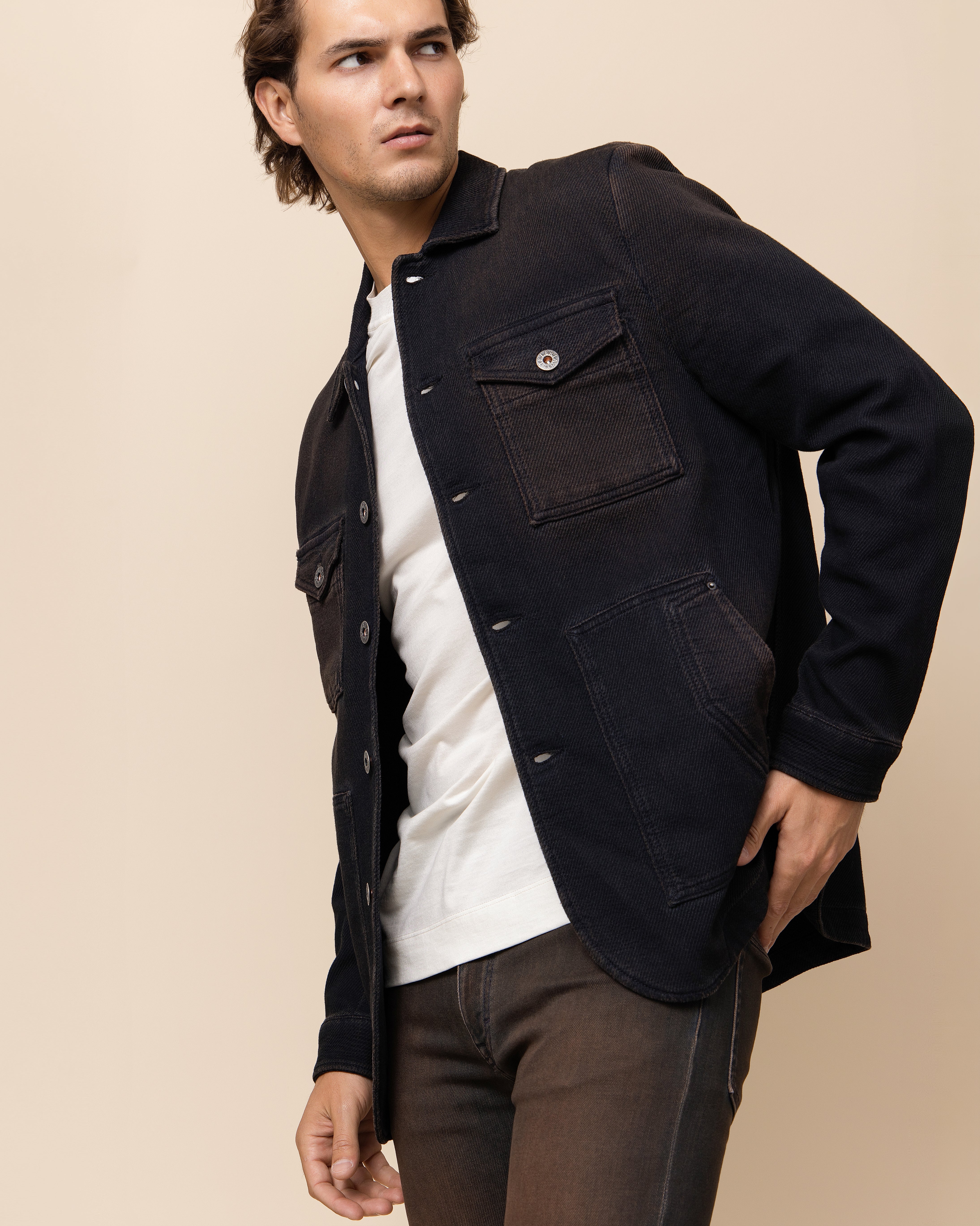 HYDE Tennessee Chore Jacket — Desert Overwash | Men's Luxury Italian Cotton-Blend Western Jacket