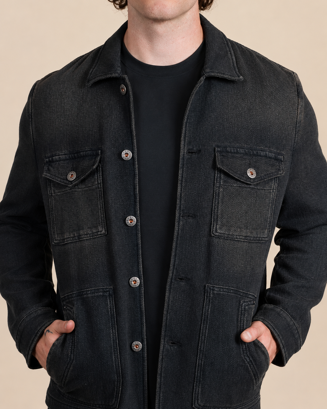 HYDE Tennessee Chore Jacket — Desert Overwash | Men's Luxury Italian Cotton-Blend Western Jacket