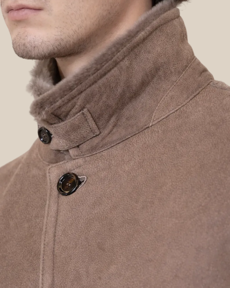 Cobra Beige Cotton Moleskin Pants for Men | Italian Slim-Straight Trousers