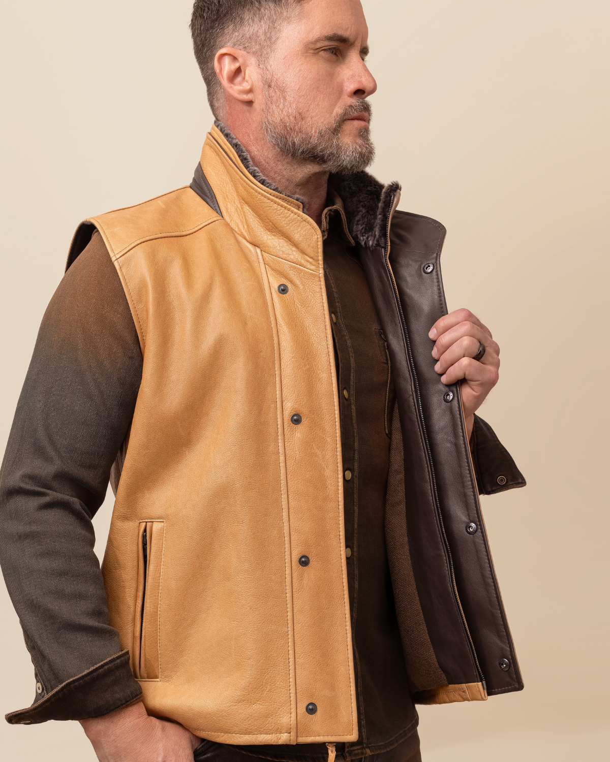 HYDE Range Shearling Lamb Leather Vest