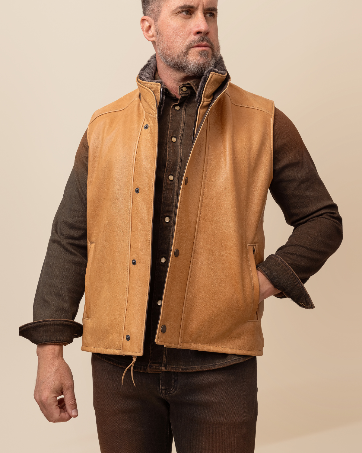 HYDE Range Shearling Lamb Leather Vest